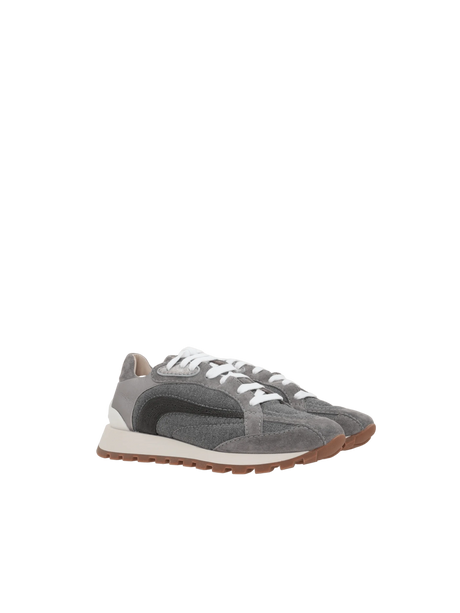 Canvas and Suede Sneakers-BRUNELLO CUCINELLI-JOHN JULIA