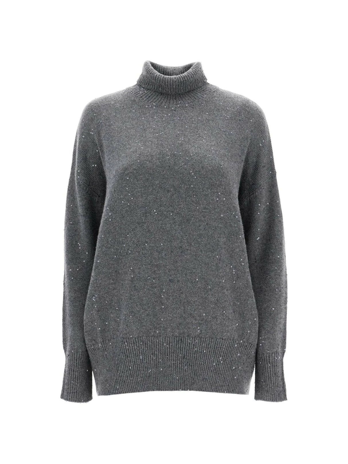 Cashmere and Silk Turtleneck Sequins Sweater.