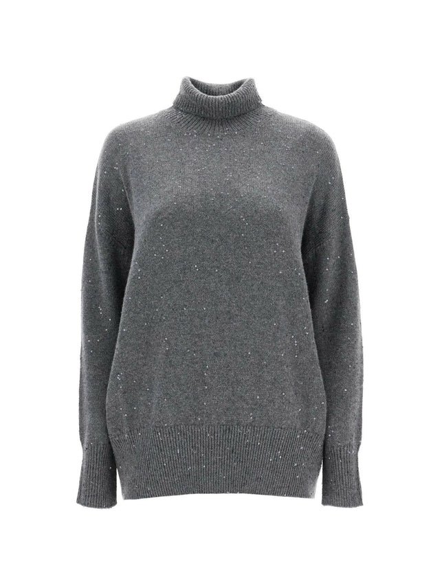 Cashmere and Silk Turtleneck Sequins Sweater.