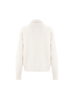 Cashmere Cable-knit Polo Sweater-BRUNELLO CUCINELLI-JOHN JULIA