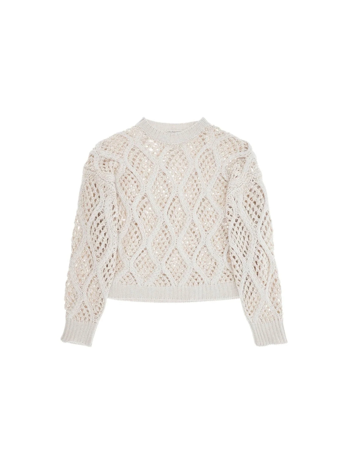 BRUNELLO CUCINELLI-Cashmere Dazzling Net Cable sweater -JOHN JULIA.