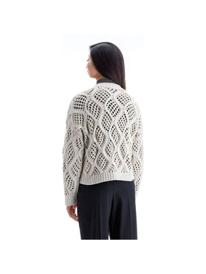 BRUNELLO CUCINELLI-Cashmere Dazzling Net Cable sweater -JOHN JULIA.