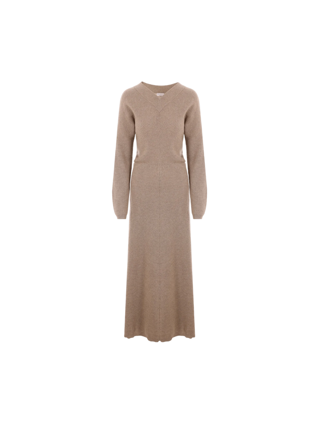 BRUNELLO CUCINELLI-Cashmere Knit Long Dress-JOHN JULIA