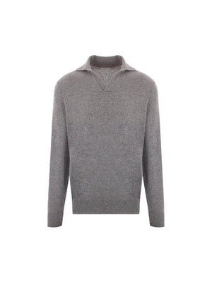 Cashmere Polo Sweater-BRUNELLO CUCINELLI-JOHN JULIA