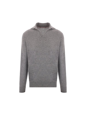 Cashmere Polo Sweater-BRUNELLO CUCINELLI-JOHN JULIA