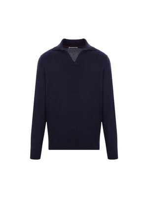 Cashmere Polo Sweater-BRUNELLO CUCINELLI-JOHN JULIA