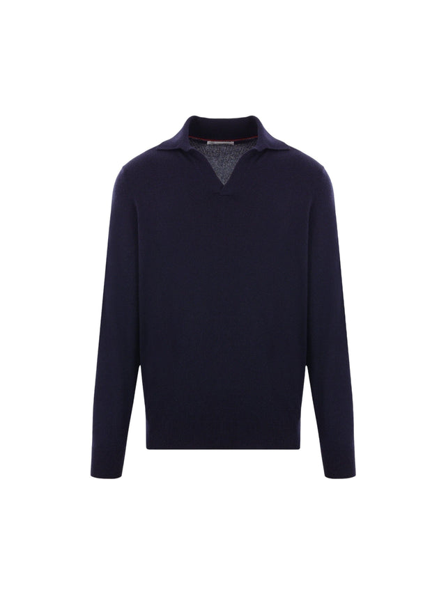 Cashmere Polo Sweater-BRUNELLO CUCINELLI-JOHN JULIA