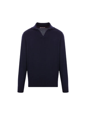 Cashmere Polo Sweater-BRUNELLO CUCINELLI-JOHN JULIA