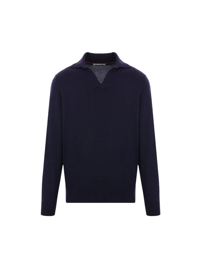 Cashmere Polo Sweater-BRUNELLO CUCINELLI-JOHN JULIA