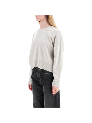 BRUNELLO CUCINELLI-Cashmere Pullover Shiny Cuff Details-JOHN JULIA