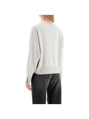 BRUNELLO CUCINELLI-Cashmere Pullover Shiny Cuff Details-JOHN JULIA