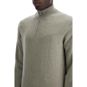 Cashmere Zippered Turtleneck Sweater.