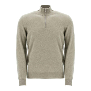 Cashmere Zippered Turtleneck Sweater.