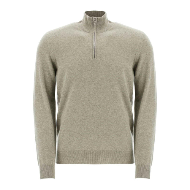 Cashmere Zippered Turtleneck Sweater.