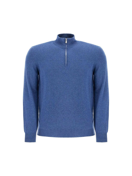 Cashmere Zippered Turtleneck Sweater.