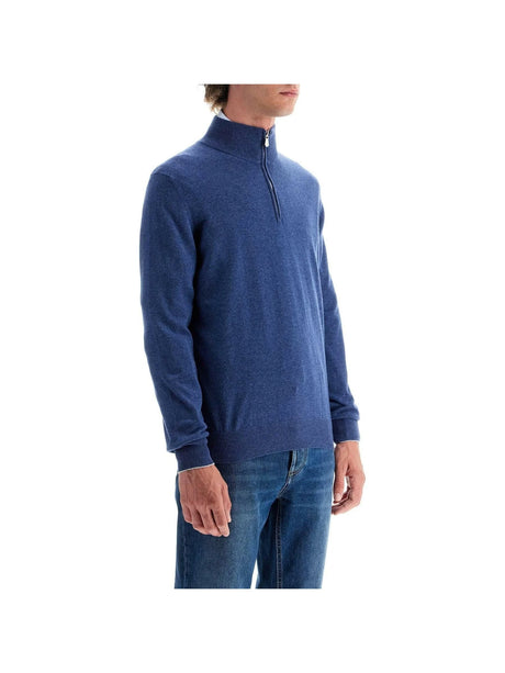 Cashmere Zippered Turtleneck Sweater.