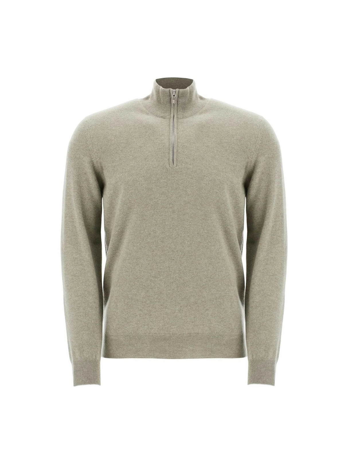 Cashmere Zippered Turtleneck Sweater.