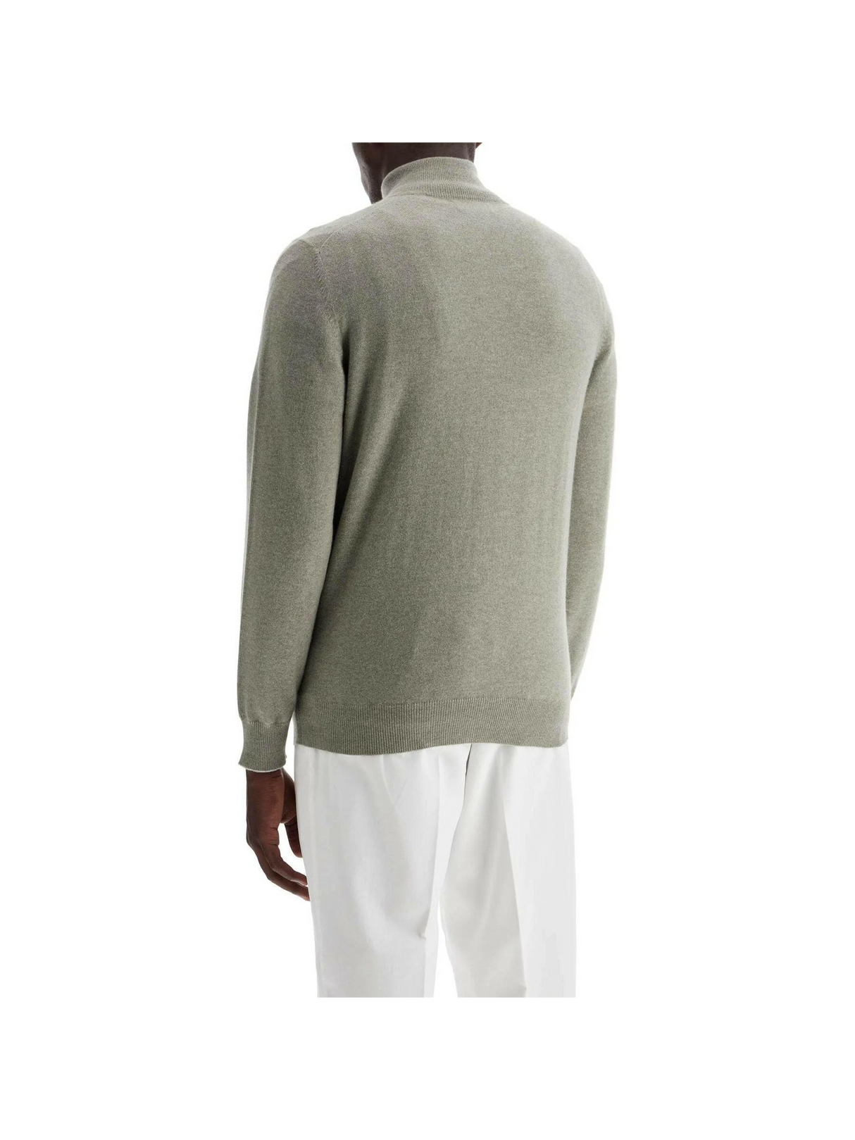 Cashmere Zippered Turtleneck Sweater.