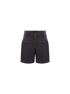 Corset Denim Shorts-BRUNELLO CUCINELLI-JOHN JULIA