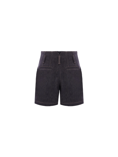 Corset Denim Shorts-BRUNELLO CUCINELLI-JOHN JULIA