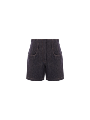 Corset Denim Shorts-BRUNELLO CUCINELLI-JOHN JULIA