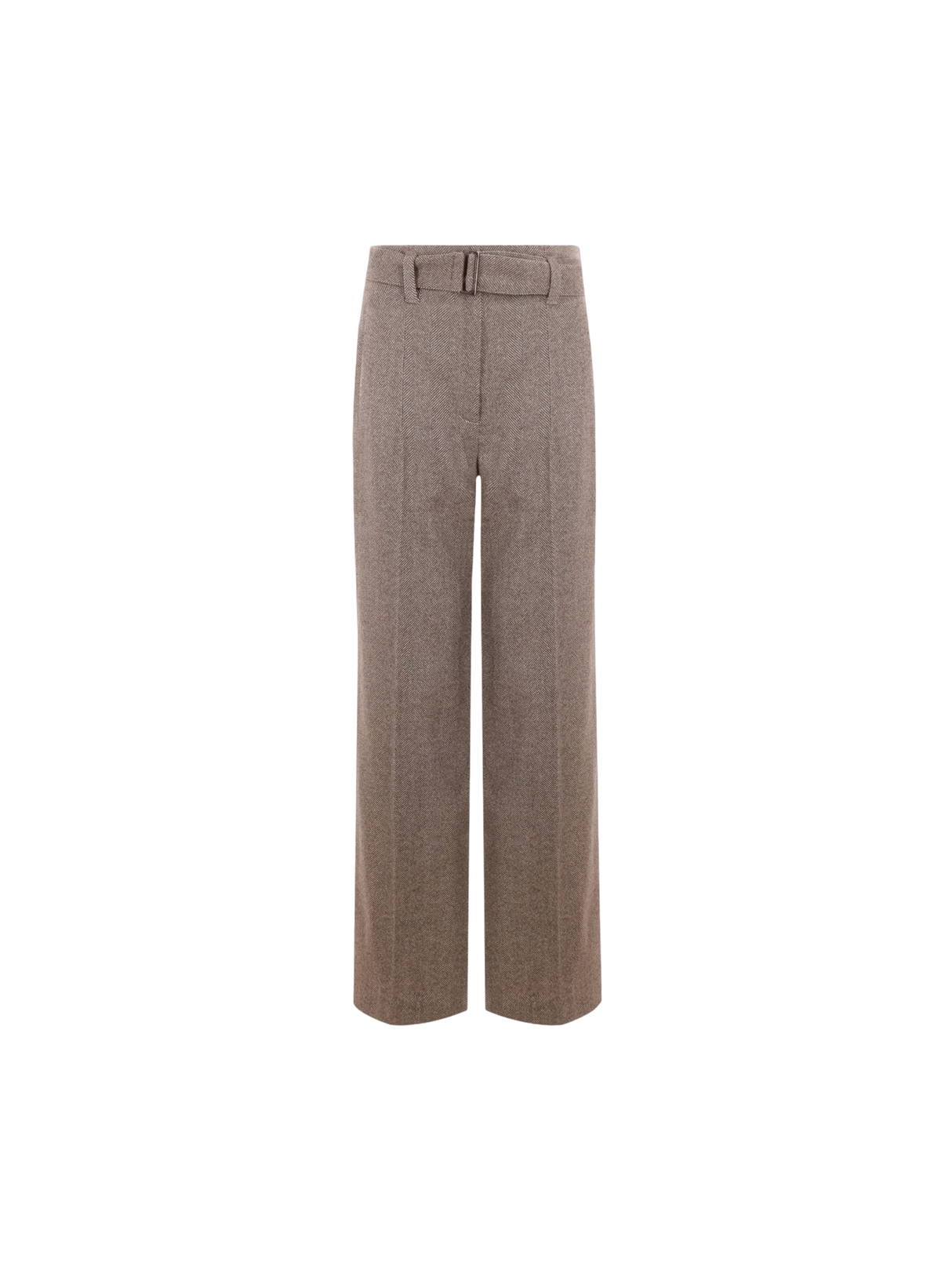 BRUNELLO CUCINELLI-Corset Loose Wool Chevron Trousers-JOHN JULIA