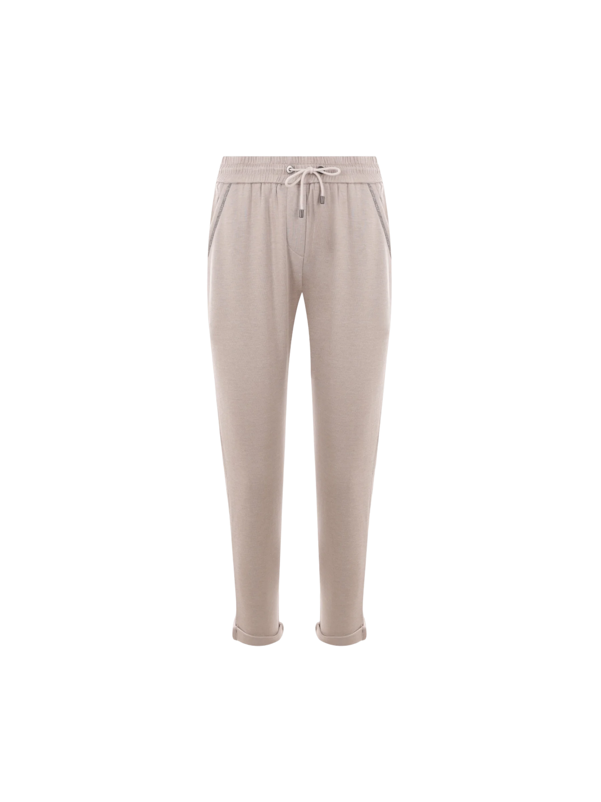 Cotton Silk Blend Joggers-BRUNELLO CUCINELLI-JOHN JULIA