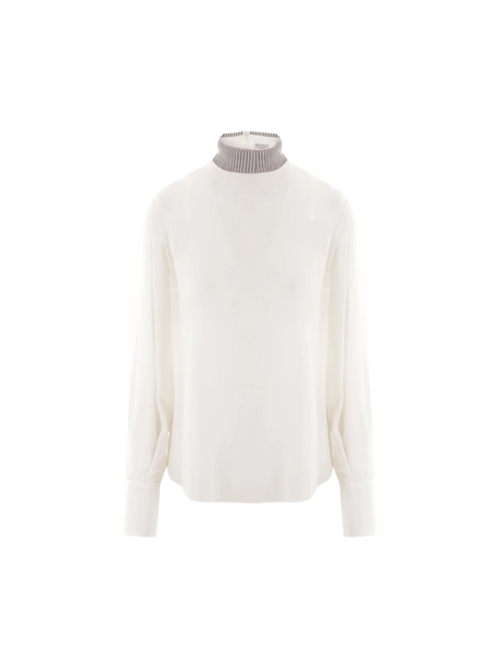 Crepe De Chine Blouse-BRUNELLO CUCINELLI-JOHN JULIA