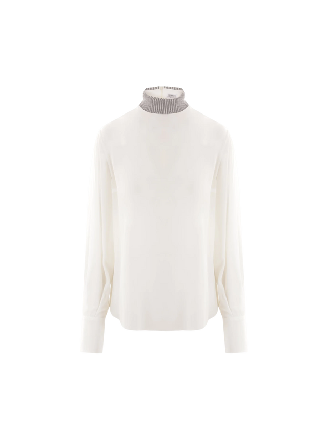 Crepe De Chine Blouse-BRUNELLO CUCINELLI-JOHN JULIA