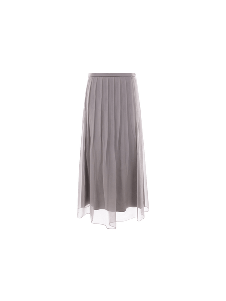 Crispy Chiffon Round Skirt-BRUNELLO CUCINELLI-JOHN JULIA