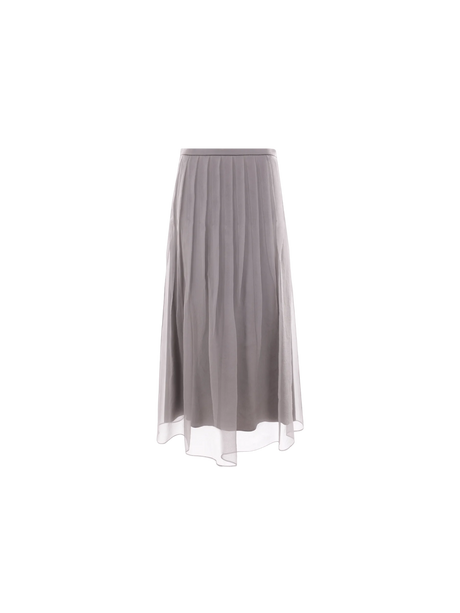 Crispy Chiffon Round Skirt-BRUNELLO CUCINELLI-JOHN JULIA