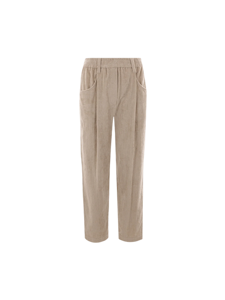 Cropped Baggy Corduroy Trousers-BRUNELLO CUCINELLI-JOHN JULIA