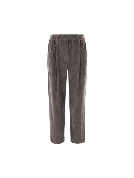 BRUNELLO CUCINELLI-Cropped Corduroy Baggy Trousers-JOHN JULIA