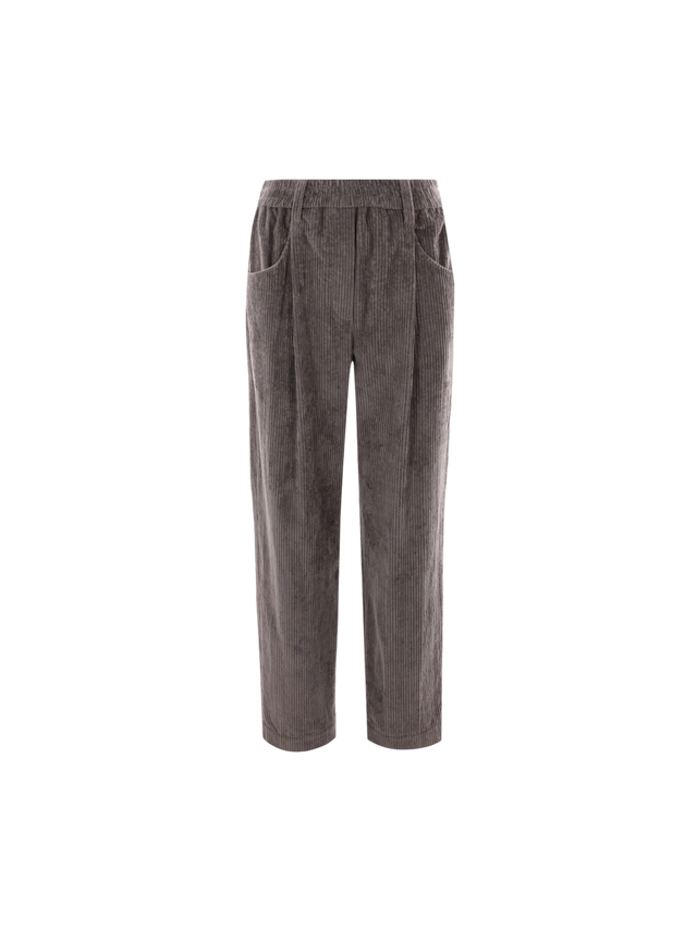 BRUNELLO CUCINELLI-Cropped Corduroy Baggy Trousers-JOHN JULIA