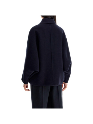 Cropped Wool and Cashmere Caban Coat.