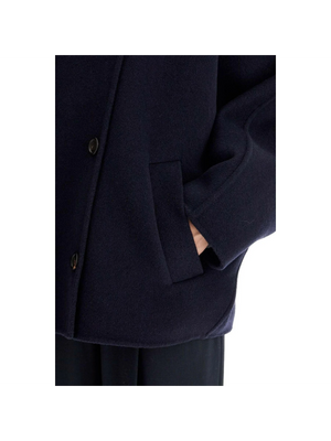 Cropped Wool and Cashmere Caban Coat.