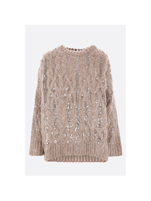 Dazzling Mesh Embroidered Alpaca Wool Sweater-BRUNELLO CUCINELLI-JOHN JULIA