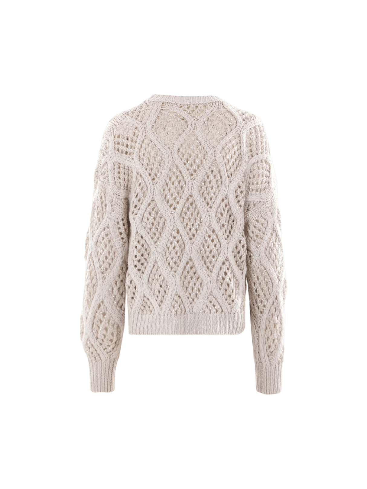 Dazzling Net & Cable Cashmere Sweater-BRUNELLO CUCINELLI-JOHN JULIA