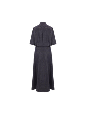 BRUNELLO CUCINELLI-Denim Midi Dress-JOHN JULIA