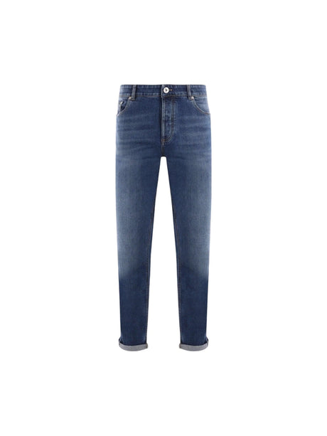 Denim Regular-fit Jeans-BRUNELLO CUCINELLI-JOHN JULIA