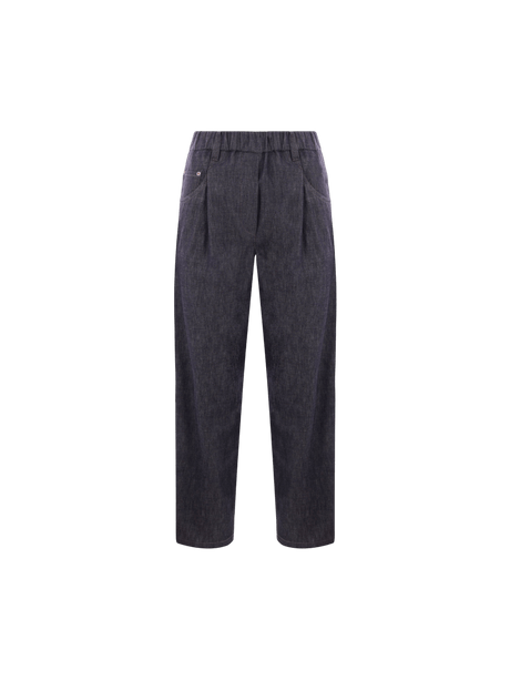 Denim Track Trousers-BRUNELLO CUCINELLI-JOHN JULIA