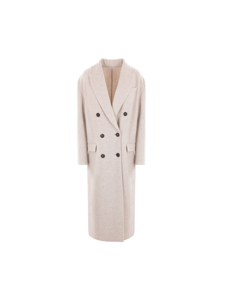 Double-breasted Cashmere Coat-BRUNELLO CUCINELLI-JOHN JULIA