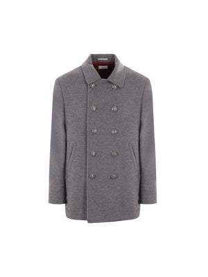 Double-breasted Cashmere Peacoat-BRUNELLO CUCINELLI-JOHN JULIA