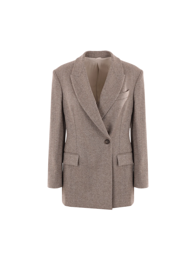 Double-breasted Techno Wool Jacket-BRUNELLO CUCINELLI-JOHN JULIA