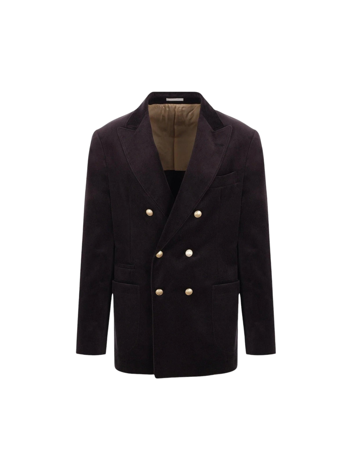 BRUNELLO CUCINELLI-Double-breasted Velvet Jacket-JOHN JULIA