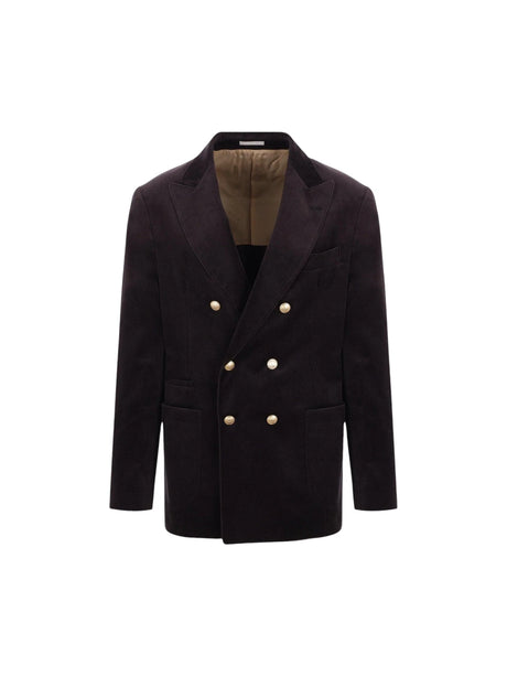 BRUNELLO CUCINELLI-Double-breasted Velvet Jacket-JOHN JULIA