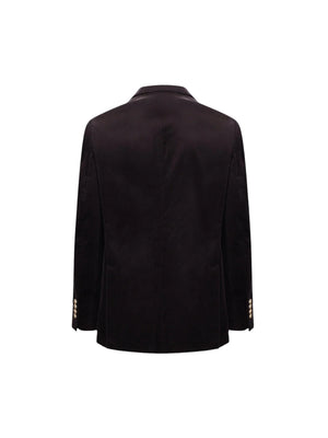 BRUNELLO CUCINELLI-Double-breasted Velvet Jacket-JOHN JULIA