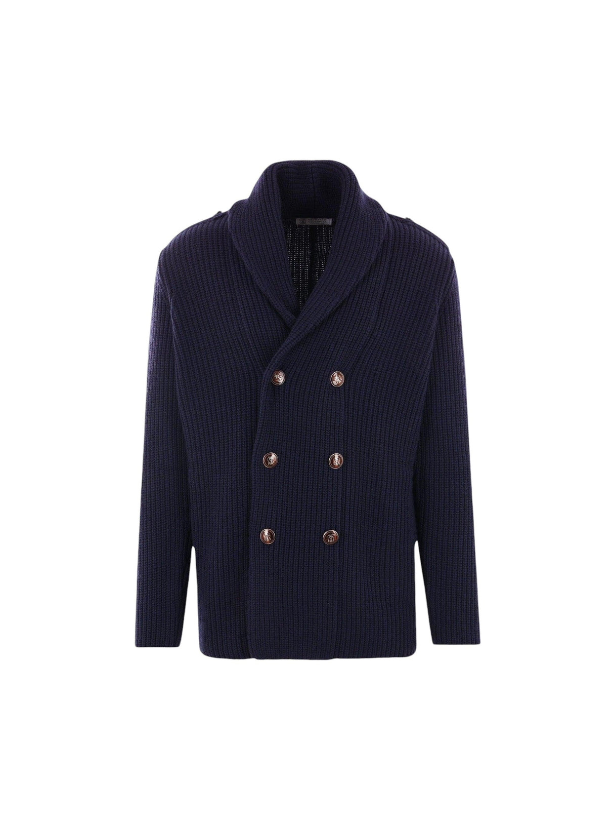 Double-breasted Wool, Cashmere, and Silk Cardigan-BRUNELLO CUCINELLI-JOHN JULIA