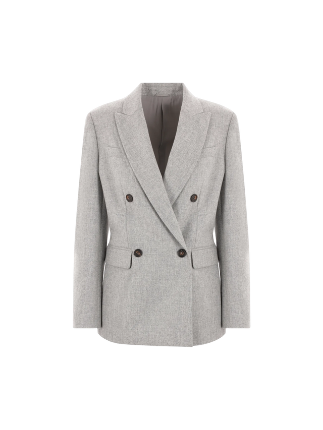 Double-breasted Wool Jacket-BRUNELLO CUCINELLI-JOHN JULIA