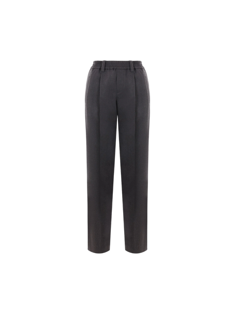 Drill Darted Trousers-BRUNELLO CUCINELLI-JOHN JULIA